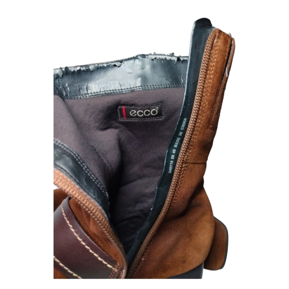 Ecco Womens Arizona Brown Suede Leather Square Toe Boots Low Heel EU 40 US 9/9.5 - Picture 14 of 16